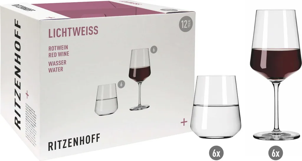 Lichtweiss Julie Rotwein- Und Wasserglas-Set #2 Von Nadine Niggemeier 3 Lichtweiss Julie Rotwein- Und Wasserglas-Set #2 Von Nadine Niggemeier