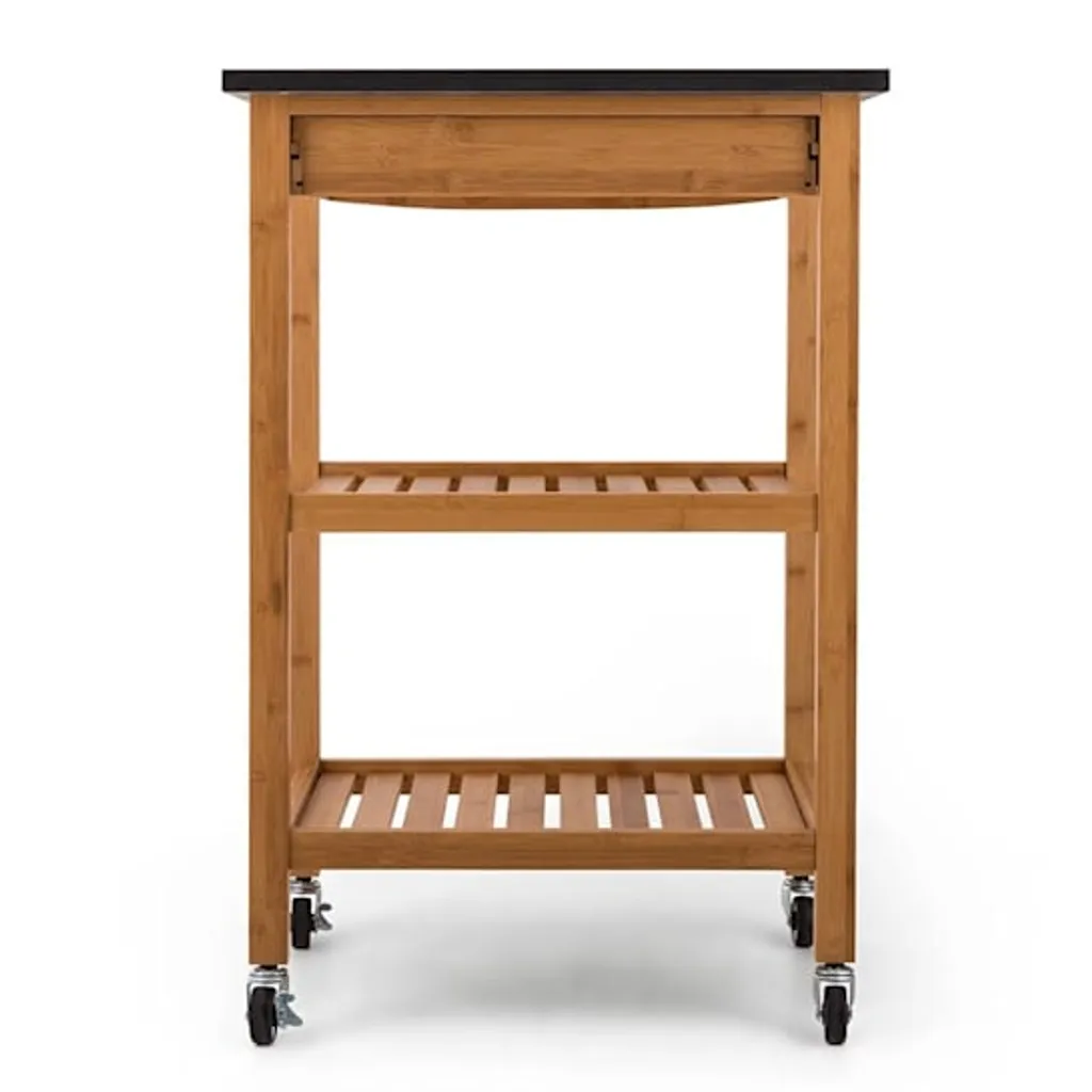 Klarstein Tennessee Servierwagen - Küchenwagen , Rollwagen , 3 Etagen , 2 Ablageflächen , Herausnehmbare Schublade , Schwarze Granitarbeitsfläche , Sichere Feststellbremsen , Bambusholz , Braun 10 Klarstein Tennessee Servierwagen - Küchenwagen , Rollwagen , 3 Etagen , 2 Ablageflächen , Herausnehmbare Schublade , Schwarze Granitarbeitsfläche , Sichere Feststellbremsen , Bambusholz , Braun – Bild 8
