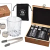 Whisky Geschenk-Set Mit 2 Gläsern, Eiswürfeln Aus Edelstahl, Zange, Samtbeutel In Einer Schönen Holzbox -Küchenbedarf Laden 4d63642650bc74b81550c574fe691c12
