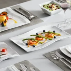 MALACASA, Serie Flora, 26 Tlg. Marmor Porzellan Geschirrset Kombiservice Tafelservice Mit 6 Schalen, 6 Dessertteller, 6 Suppenteller, 6 Speiseteller, 2 Rechteckigen Platten -Küchenbedarf Laden 4ed95e3b51d244a049e669be20bb6bc5