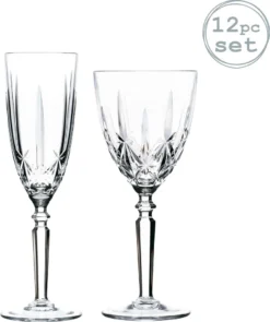 RCR Kristall Orchestra Cut Glas Weingläser Und Champagnerflöten - 290ml, 200ml - 12er Set