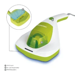 CLEANmaxx Milben-Handstaubsauger Kompakt Mit UV-C Licht - Weiß/limegreen -Küchenbedarf Laden 53d03dcdef6f16e0553aaf1e86068f5e