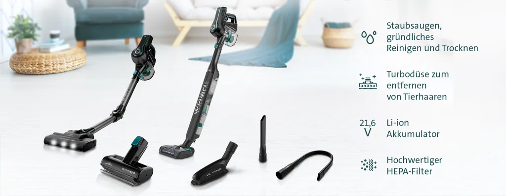 ETA SUPERSONIC WASH ETA523190000 Multifunktionaler Handstaubsauger, 135 W, 21,6 V Li-Ion-Akku, Digitalmotor, LED-Beleuchtung, HEPA-Filter, Saugt, Reinigt Tief, Trocknet, Wischt 6 ETA SUPERSONIC WASH ETA523190000 Multifunktionaler Handstaubsauger, 135 W, 21,6 V Li-Ion-Akku, Digitalmotor, LED-Beleuchtung, HEPA-Filter, Saugt, Reinigt Tief, Trocknet, Wischt – Bild 4