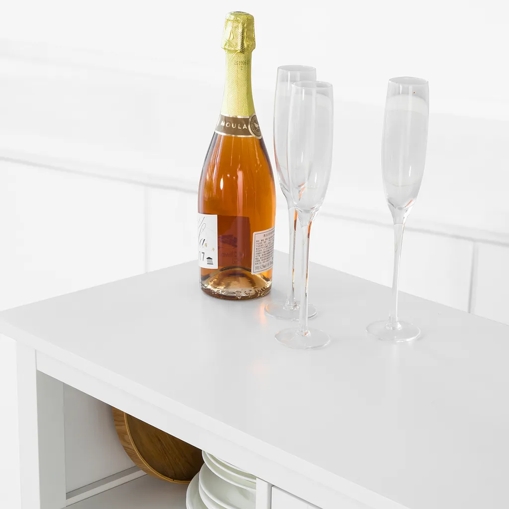 SoBuy FKW104-W Küchenwagen Servierwagen Rollwagen Mit Tür, Flaschenablage Und Schublade Weiß BHT Ca.: 80x93x40cm 7 SoBuy FKW104-W Küchenwagen Servierwagen Rollwagen Mit Tür, Flaschenablage Und Schublade Weiß BHT Ca.: 80x93x40cm – Bild 5