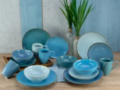 CreaTable 20157 Kombiservice Nature Collection Aqua Für 4 Personen, Steinzeug, Aqua (1 Set, 16-teilig) -Küchenbedarf Laden 56b9416dfbedbc1f970ccfa1a3a9d6c2