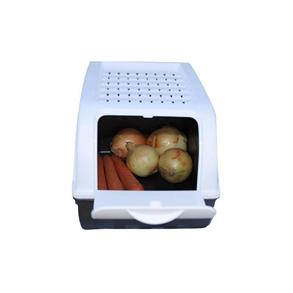 Vorratsdose Für Kartoffeln, Gemüse, Obst, Zwiebeln, Aufbewahrungsbox, Kunststoff, Weiße Kartoffelbox Für Ca. 4 Kg Kartoffeln + 6 Aufkleber Mit Gemüsesorten 5 Vorratsdose Für Kartoffeln, Gemüse, Obst, Zwiebeln, Aufbewahrungsbox, Kunststoff, Weiße Kartoffelbox Für Ca. 4 Kg Kartoffeln + 6 Aufkleber Mit Gemüsesorten – Bild 3
