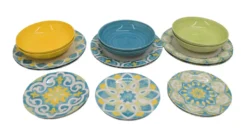 Tognana Amalfi Tafelservice 18-teilig, Porzellan, Mehrfarbig Tellerset Teller