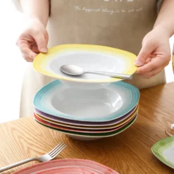 VEWEET Tafelservice 'SPARK' Aus Porzellan, 60-tlg Kombiservice, Kaffeetassen, Untertasse, Dessertteller, Speiseteller Und Suppenteller, Komplettservice Für 12 Personen -Küchenbedarf Laden 59b05cd5d86ce993f7ca4b72daae2ae3