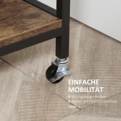 HOMCOM Küchenwagen Auf Rollen, Servierwagen Mit 2 Schubladen Und 2 Regalen, Küchentrolley Mit Arbeitsplatte, Rollwagen, Beistellwagen Im Industriedesign, Braun+Schwarz, 100 X 50 X 93 Cm 14 HOMCOM Küchenwagen Auf Rollen, Servierwagen Mit 2 Schubladen Und 2 Regalen, Küchentrolley Mit Arbeitsplatte, Rollwagen, Beistellwagen Im Industriedesign, Braun+Schwarz, 100 X 50 X 93 Cm -Küchenbedarf Laden 5abfdb7fcdc948650d0a8f596996974d