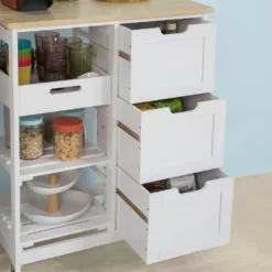 SoBuy FKW79-W Küchenwagen Servierwagen Beistellwagen Rollwagen Mit 3 Schubladen Und 3 Ablagen Weiß BHT Ca.: 68x85x38cm 16 SoBuy FKW79-W Küchenwagen Servierwagen Beistellwagen Rollwagen Mit 3 Schubladen Und 3 Ablagen Weiß BHT Ca.: 68x85x38cm -Küchenbedarf Laden 5cafced7ebf042e76aaebe7f480a4ae0