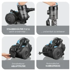 CLEANmaxx Zyklon-Staubsauger - Schwarz -Küchenbedarf Laden 5f04821fc1e3d656699cf3bb45a18f98