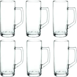 Borgonovo 12002620 Reno Bierseidel, Bierkrug, Bierglas, 645ml, Mit Füllstrich Bei 0,5l, Glas, Transparent, 6 Stück -Küchenbedarf Laden 5fbe9e38a9ed30fd23e03201fe0c0089