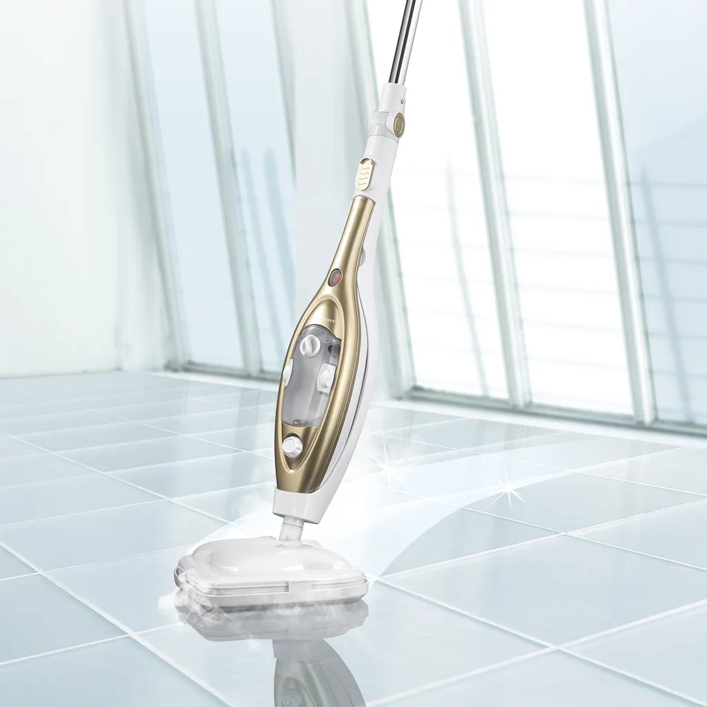 CLEANmaxx Dampfbesen - Mit Knickgelenk - Gold/weiß Dampfreiniger Steam Hygiene Fliesen Küche Bad Reinigung 14 CLEANmaxx Dampfbesen - Mit Knickgelenk - Gold/weiß Dampfreiniger Steam Hygiene Fliesen Küche Bad Reinigung – Bild 12