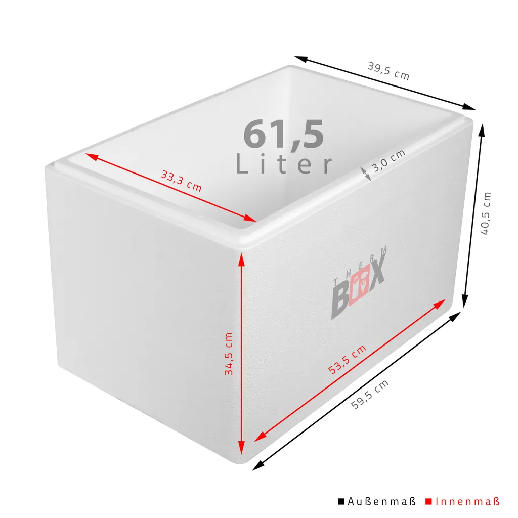 Styroporbox 61W | Wand: 3,0cm | Volumen: 61,5L | Innenmaß:53x33x34cm | Weiß Isolierbox Thermobox Kühlbox Warmhaltebox 5 Styroporbox 61W | Wand: 3,0cm | Volumen: 61,5L | Innenmaß:53x33x34cm | Weiß Isolierbox Thermobox Kühlbox Warmhaltebox – Bild 3