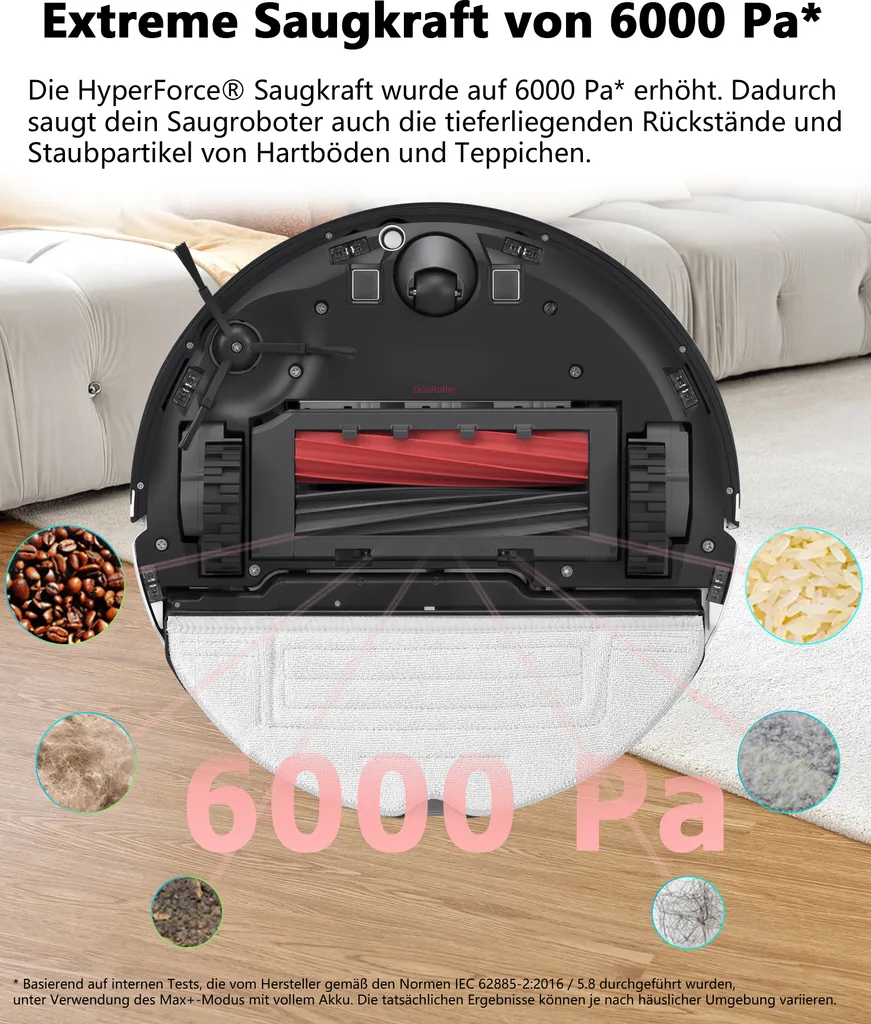 Roborock S8 Staubsauger Roboter 6000Pa Mit DuoRoller-Bürste VibraRise Wischen 3D-Mapping 3D-Strukturiertes Licht LiDAR Kindersicherung APP Control Saugroboter (Schwarz) (Upgrade S7) 4 Roborock S8 Staubsauger Roboter 6000Pa Mit DuoRoller-Bürste VibraRise Wischen 3D-Mapping 3D-Strukturiertes Licht LiDAR Kindersicherung APP Control Saugroboter (Schwarz) (Upgrade S7) – Bild 2