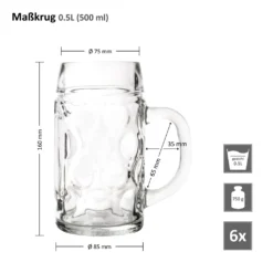 6er Set Maßkrug 0,5L Geeicht Halber Liter Bierkrug Bierglas Perfekt Geeignet Für Gastronomie 16 6er Set Maßkrug 0,5L Geeicht Halber Liter Bierkrug Bierglas Perfekt Geeignet Für Gastronomie -Küchenbedarf Laden 656b9e62ac970aed2bf133a36f917104