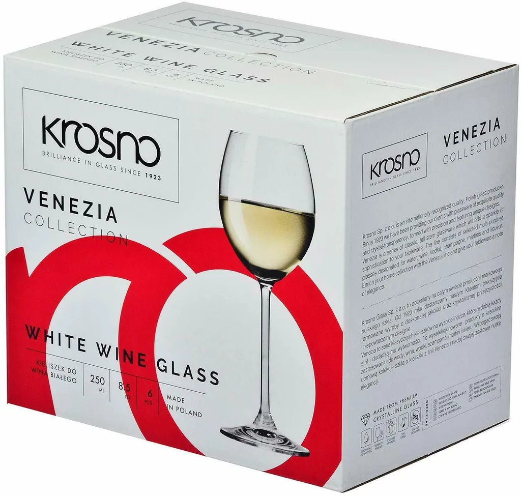 KROSNO Venezia Weißweinglas, 6er-Set, 250 Ml 10 KROSNO Venezia Weißweinglas, 6er-Set, 250 Ml – Bild 8