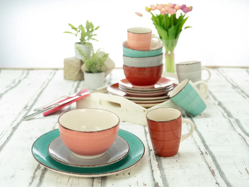 CreaTable 22853 Kombiservice Bella Casa Fashion Für 4 Personen, Steingut, Mehrfarbig (1 Set, 16-teilig) 4 CreaTable 22853 Kombiservice Bella Casa Fashion Für 4 Personen, Steingut, Mehrfarbig (1 Set, 16-teilig) – Bild 2