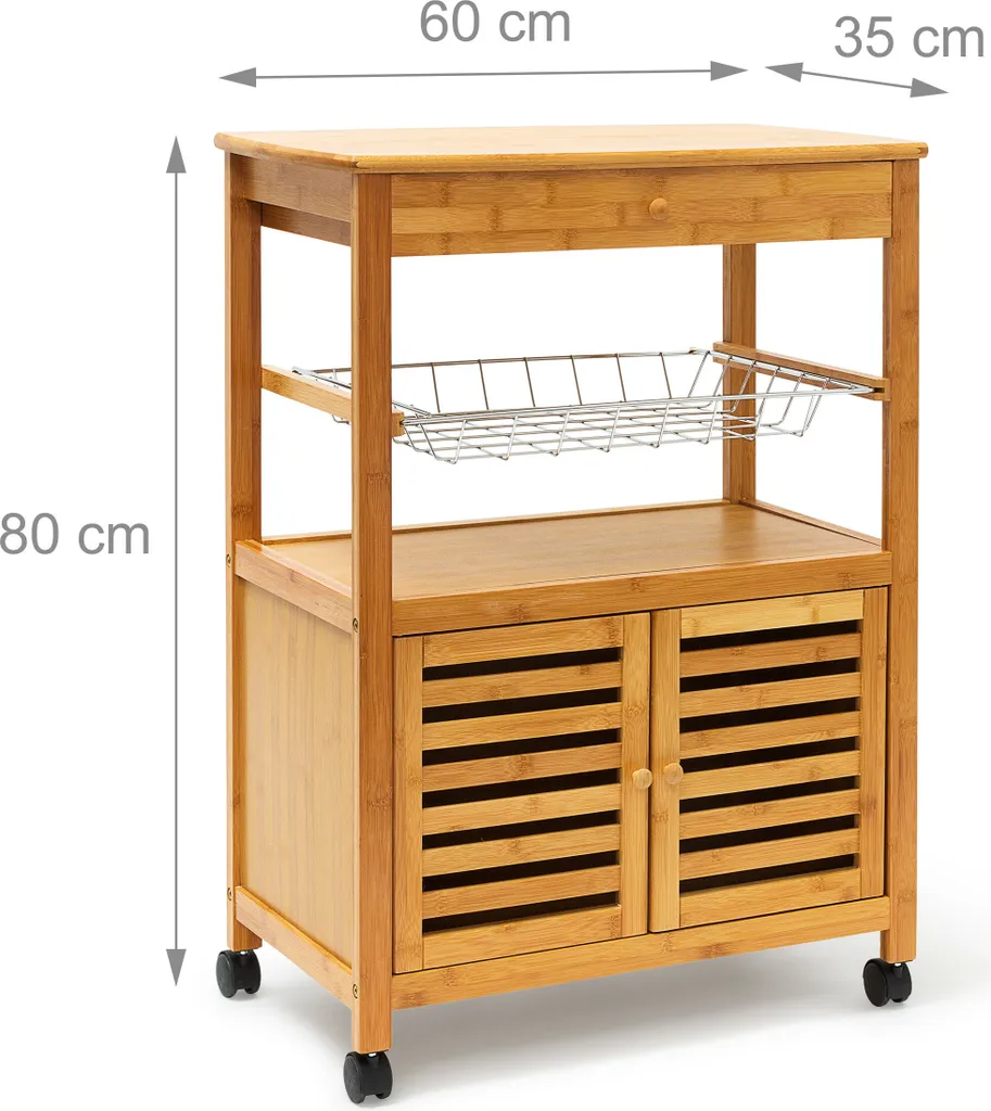 Relaxdays Küchenrollwagen JAMES XL Mit Schrankfach 7 Relaxdays Küchenrollwagen JAMES XL Mit Schrankfach – Bild 5