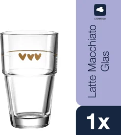 LEONARDO 043467 Solo Latte Macchiato Becher Mit Motiv Herzen, Glas, 410 Ml, Klar -Küchenbedarf Laden 69c89e0a69702d0e46aa7c78e64e3726