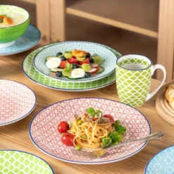 Vancasso Macaron Porzellan Kombiservice, 16 Teilig Geschirrset, Mit Je 4 Speiseteller, Dessertteller, Müslischalen Und Kaffeebecher Für 4 Personen 13 Vancasso Macaron Porzellan Kombiservice, 16 Teilig Geschirrset, Mit Je 4 Speiseteller, Dessertteller, Müslischalen Und Kaffeebecher Für 4 Personen -Küchenbedarf Laden 6bc4c361f1f3b6c34e58bf77ea264851