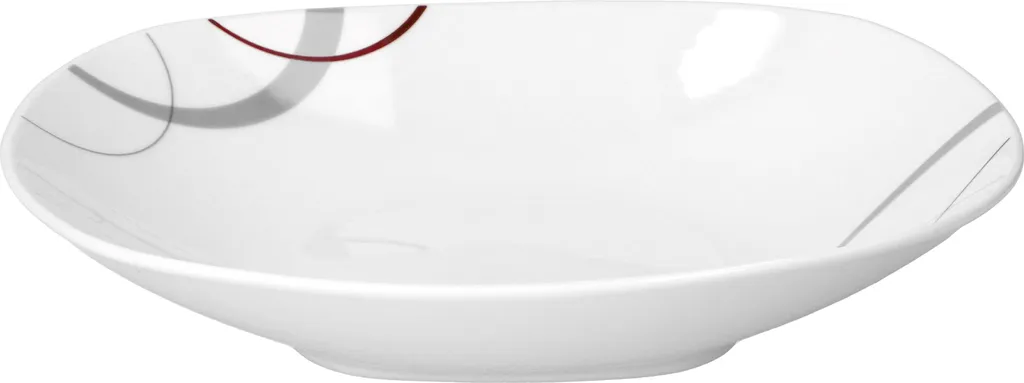 Tafelservice Palazzo 12tlg. - Weiß MitNachbildung-Kreisen In Grau Und Dunkelrot - Für 6 Personen 7 Tafelservice Palazzo 12tlg. - Weiß MitNachbildung-Kreisen In Grau Und Dunkelrot - Für 6 Personen – Bild 5