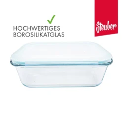 Steuber Cloc Frischhaltedose Aus Glas, 1860 Ml, Rechteckig, Glas Bis 400°C -Küchenbedarf Laden 6cfdee5b4443bb75643174b0c02414e6