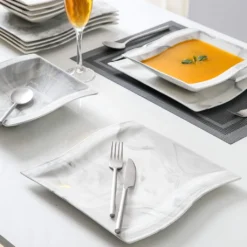 MALACASA, Serie Flora, Marmor Porzellan Tafelservice 24 Teiligen Set Kombiservice Geschirrset Mit 12 Speiseteller Und 12 Suppenteller Für 12 Personen 14 MALACASA, Serie Flora, Marmor Porzellan Tafelservice 24 Teiligen Set Kombiservice Geschirrset Mit 12 Speiseteller Und 12 Suppenteller Für 12 Personen -Küchenbedarf Laden 6d96bf2ed5aad77780b6303ed4ea1aa5