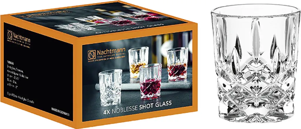 Nachtmann 100694 Noblesse Stamper Kristallglas, 55 Ml, H: 6,1 Cm, ø 5 Cm, Klar (4er Pack) 3 Nachtmann 100694 Noblesse Stamper Kristallglas, 55 Ml, H: 6,1 Cm, ø 5 Cm, Klar (4er Pack)
