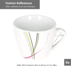 Van Well 18tlg. Kaffeeservice "Fashion" -Küchenbedarf Laden 70dc860fcac5ab0ce64cfe536506a8eb