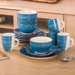 Vancasso Bella Steinzeug Kombiservice, 16 Teilig Geschirrset Für 4 Personen, Mit Je 4 Dessertteller, Speiseteller, Müslischalen, Kaffeebecher, Blau 17 Vancasso Bella Steinzeug Kombiservice, 16 Teilig Geschirrset Für 4 Personen, Mit Je 4 Dessertteller, Speiseteller, Müslischalen, Kaffeebecher, Blau -Küchenbedarf Laden 7132b233e4ba116513c393574a73d482
