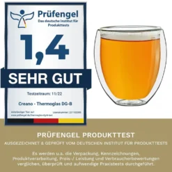 Creano Doppelwandige Gläser 400ml „DG-Bauchig“, 4er Set, Großes Thermoglas Doppelwandig Aus Borosilikatglas, Kaffeegläser, Teegläser, Latte Gläser, Doppelwandgläser -Küchenbedarf Laden 74dd3c40097948cdd458babf89896ccd