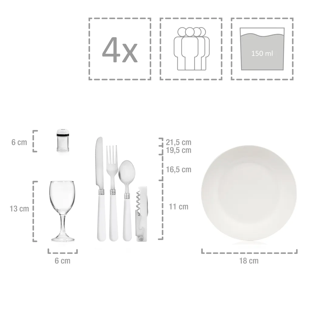 Sänger SÄNGER Picknickkorb Borkum Mit Integriertem Tisch & Kühltasche 25 Teilig Für 4 Personen 7 Sänger SÄNGER Picknickkorb Borkum Mit Integriertem Tisch & Kühltasche 25 Teilig Für 4 Personen – Bild 5