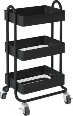 Küchenrollwagen ’Pyhäntä’ 78,5 X 46 X 35 Cm Stahl Schwarz -Küchenbedarf Laden 75eaabf715907e0fd842942974b66227