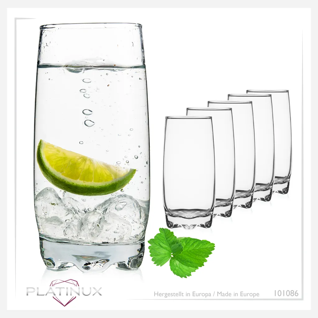 Trinkgläser Set 6 Teilig 350ml Geformter Boden Wassergläser Saftgläser 9 Trinkgläser Set 6 Teilig 350ml Geformter Boden Wassergläser Saftgläser – Bild 7