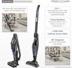 ProfiCare 2 In 1 Hand-und Bodenstaubsauger PC-BS 3035 A, Praktische Ladestation Inkl. Zubehörhalterung, Leistungsstarker 14,8 V Lithium Ionen Akku, Turbo Rotation, HEPA-Filter, Anthrazit-blau 20 ProfiCare 2 In 1 Hand-und Bodenstaubsauger PC-BS 3035 A, Praktische Ladestation Inkl. Zubehörhalterung, Leistungsstarker 14,8 V Lithium Ionen Akku, Turbo Rotation, HEPA-Filter, Anthrazit-blau -Küchenbedarf Laden 7b09c28803a5a45f27053b32e2e94d5e
