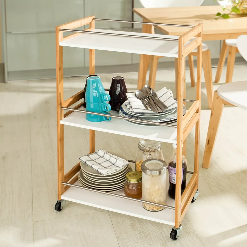 SoBuy Küchenwagen,Servierwagen,Badrollwagen,Küchenregal FKW32-WN 6 SoBuy Küchenwagen,Servierwagen,Badrollwagen,Küchenregal FKW32-WN – Bild 4