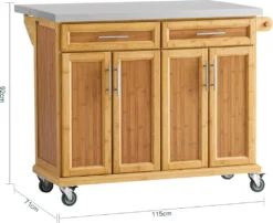 SoBuy FKW69-N Kücheninsel Küchenwagen Mit Erweiterbarer Edelstahlarbeitsplatte Küchenschrank Servierwagen Bambus BHT Ca.: 115x92x46-71cm 19 SoBuy FKW69-N Kücheninsel Küchenwagen Mit Erweiterbarer Edelstahlarbeitsplatte Küchenschrank Servierwagen Bambus BHT Ca.: 115x92x46-71cm -Küchenbedarf Laden 7ba992952bdbdfa0ef3d905116adb767