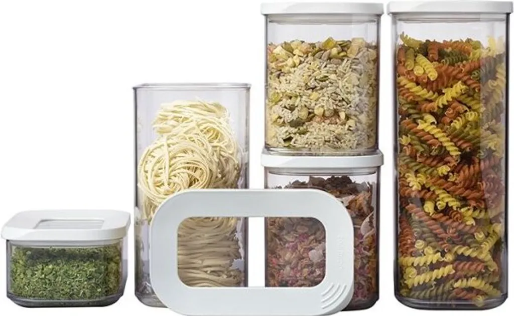 Mepal - Modula Vorratsbehälter 5-teiliges Set - Aufbewahrungsboxen Mit Deckel - Küchenorganizer & Vorratsboxen - Stapelbar & Luftdicht - 1x 2000 Ml, 1x 1500 Ml, 2x 1000 Ml & 1x 425 Ml - Weiß 3 Mepal - Modula Vorratsbehälter 5-teiliges Set - Aufbewahrungsboxen Mit Deckel - Küchenorganizer & Vorratsboxen - Stapelbar & Luftdicht - 1x 2000 Ml, 1x 1500 Ml, 2x 1000 Ml & 1x 425 Ml - Weiß