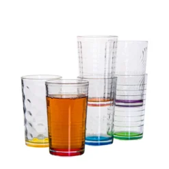 6 X Trinkglas Bunt Wasserglas Wassergläser Trinkgläser Glas Gläser Saftglas -Küchenbedarf Laden 7dfd8d3d9067d24cf583e6fee99f1e28