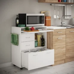 VCM Holz Küchenwagen Servierwagen Rollwagen Ablage Rollbar Rollen Schublade Kicha Weiß -Küchenbedarf Laden 810cd8875278bb639a1baf11969cde63