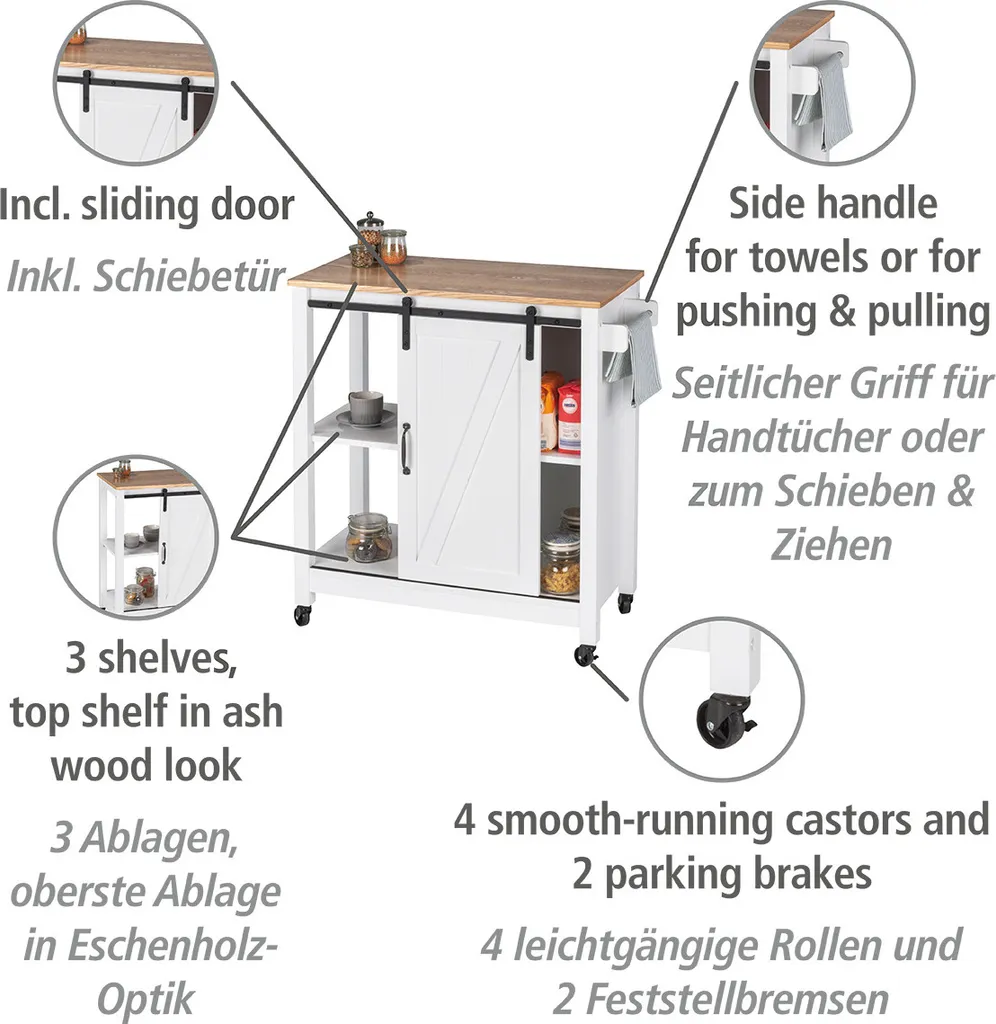 Wenko Küchenwagen Landhaus 4 Wenko Küchenwagen Landhaus – Bild 2