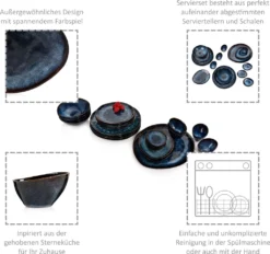 Sänger SÄNGER | Tafelservice Tokio Aus Steingut, 23-teiliges Geschirrset Für 4 Personen, Einzigartiges Design -Küchenbedarf Laden 812d723639bdf3cd1a95058800dd0efa