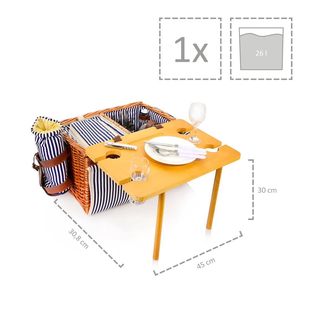 Sänger SÄNGER Picknickkorb Borkum Mit Integriertem Tisch & Kühltasche 25 Teilig Für 4 Personen 6 Sänger SÄNGER Picknickkorb Borkum Mit Integriertem Tisch & Kühltasche 25 Teilig Für 4 Personen – Bild 4