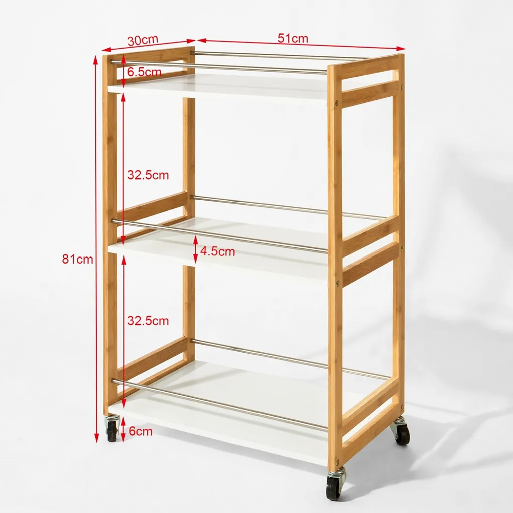 SoBuy Küchenwagen,Servierwagen,Badrollwagen,Küchenregal FKW32-WN 4 SoBuy Küchenwagen,Servierwagen,Badrollwagen,Küchenregal FKW32-WN – Bild 2