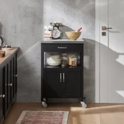 SoBuy Küchenwagen Servierwagen Küchenschrank Getränkewagen Fürs Büro FKW22-SCH -Küchenbedarf Laden 81be2680a41db36d8556321ad5b6ed80