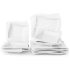 MALACASA, Serie Amparo, Cremeweiß Porzellan Tafelservice 12 Tlg. Set Speiseteller Und Suppenteller Geschirrset Für 6 Personen -Küchenbedarf Laden 81f12d441ea722e3f3bde3c13c18bacb