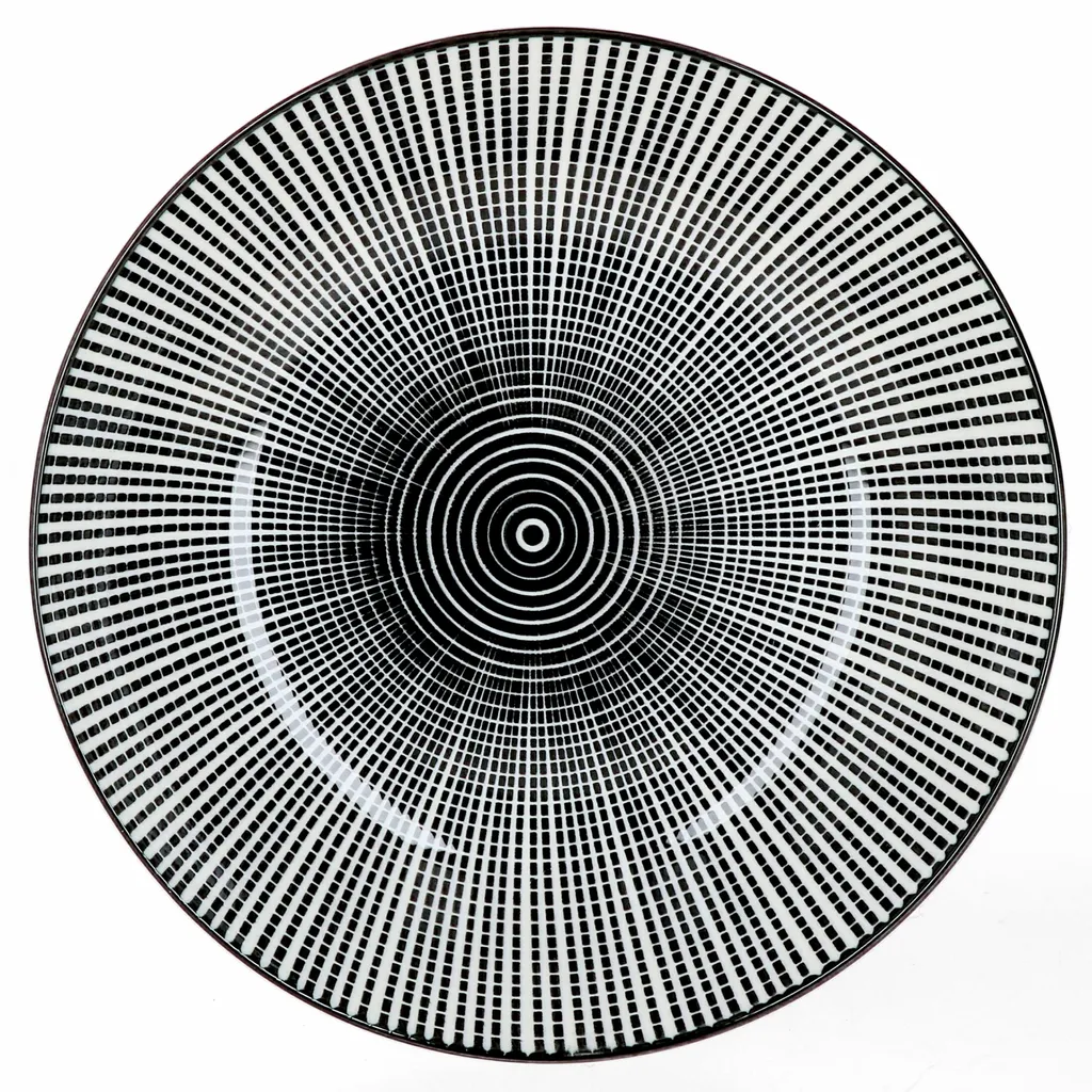 Mambocat Taipei 18-tlg. Teller Set I 6 Personen I Schwarz & Weiß Linien-Muster 5 Mambocat Taipei 18-tlg. Teller Set I 6 Personen I Schwarz & Weiß Linien-Muster – Bild 3