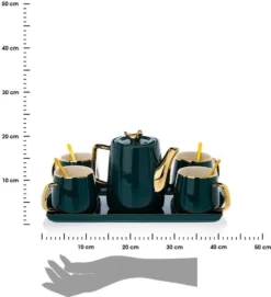 HowHomely Kaffeeservice Keramik 4 Personen - Teeservice 10-tlg. - Grün-Gold 13 HowHomely Kaffeeservice Keramik 4 Personen - Teeservice 10-tlg. - Grün-Gold -Küchenbedarf Laden 837b3e9fa6843a81a207bfebf9da21a9