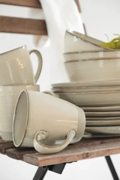 Mäser 931371 Nottingham Vintage Tafel-Service Für 4 Personen Mit Speiseteller Und Suppenteller Im Retro-Look, Steinzeug, Beige, 8-teilig (1 Set) -Küchenbedarf Laden 84e44699248b3c123e298dcc07efe504